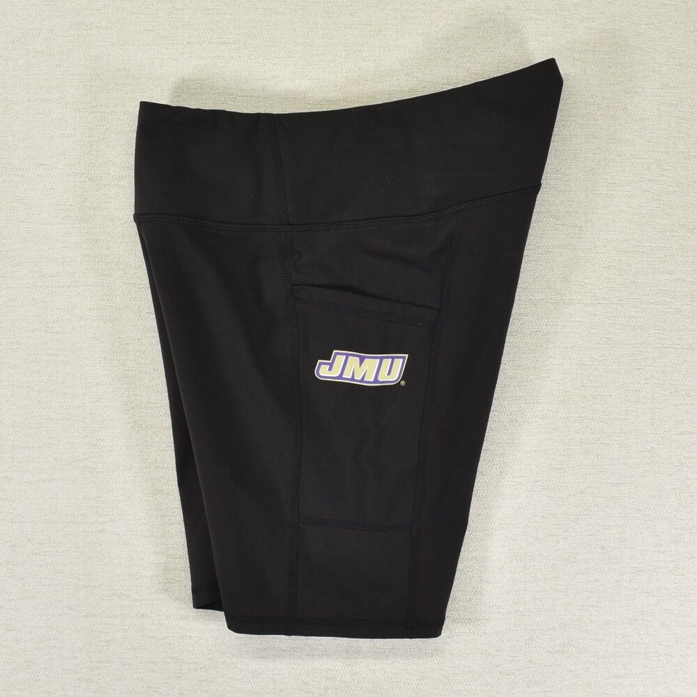 ZooZatz JMU Dukes High Waisted Bike Shorts Womens Medium Black Side Pockets